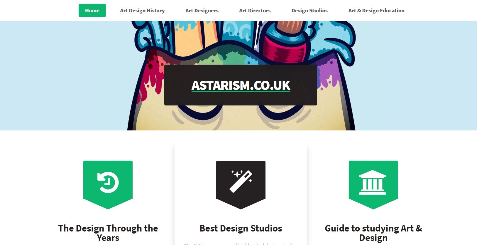 Astarism.co.uk landing page